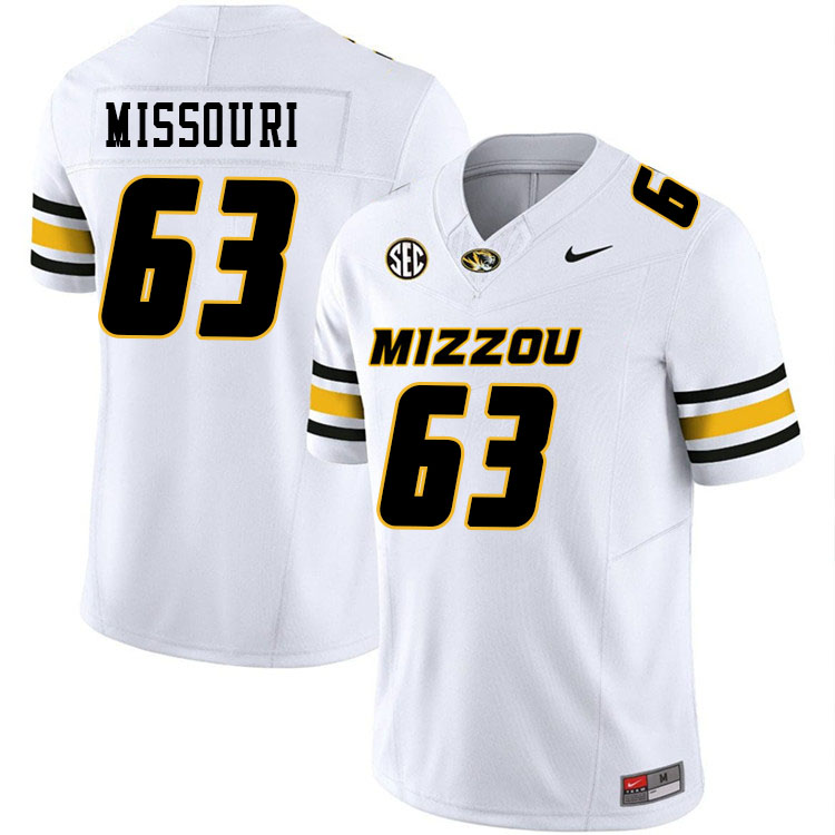 Men #63 Chace Missouri Missouri Tigers College Football Jerseys Stitched-White